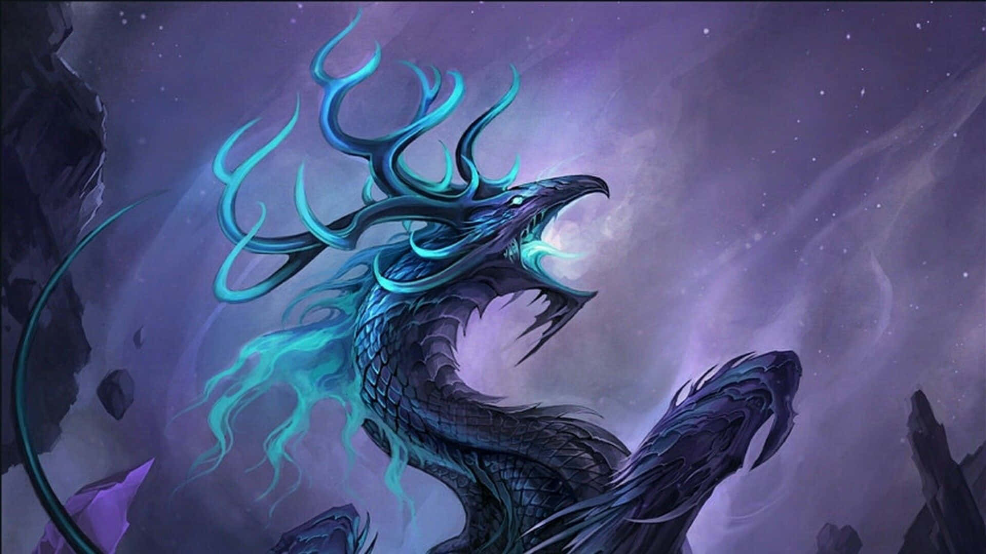 Enchanted By Purple Dragon Wallpaper