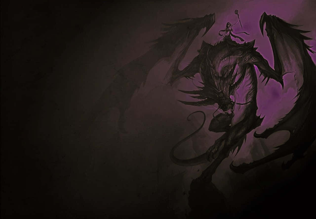 Purple Dragon With A Master Wallpaper