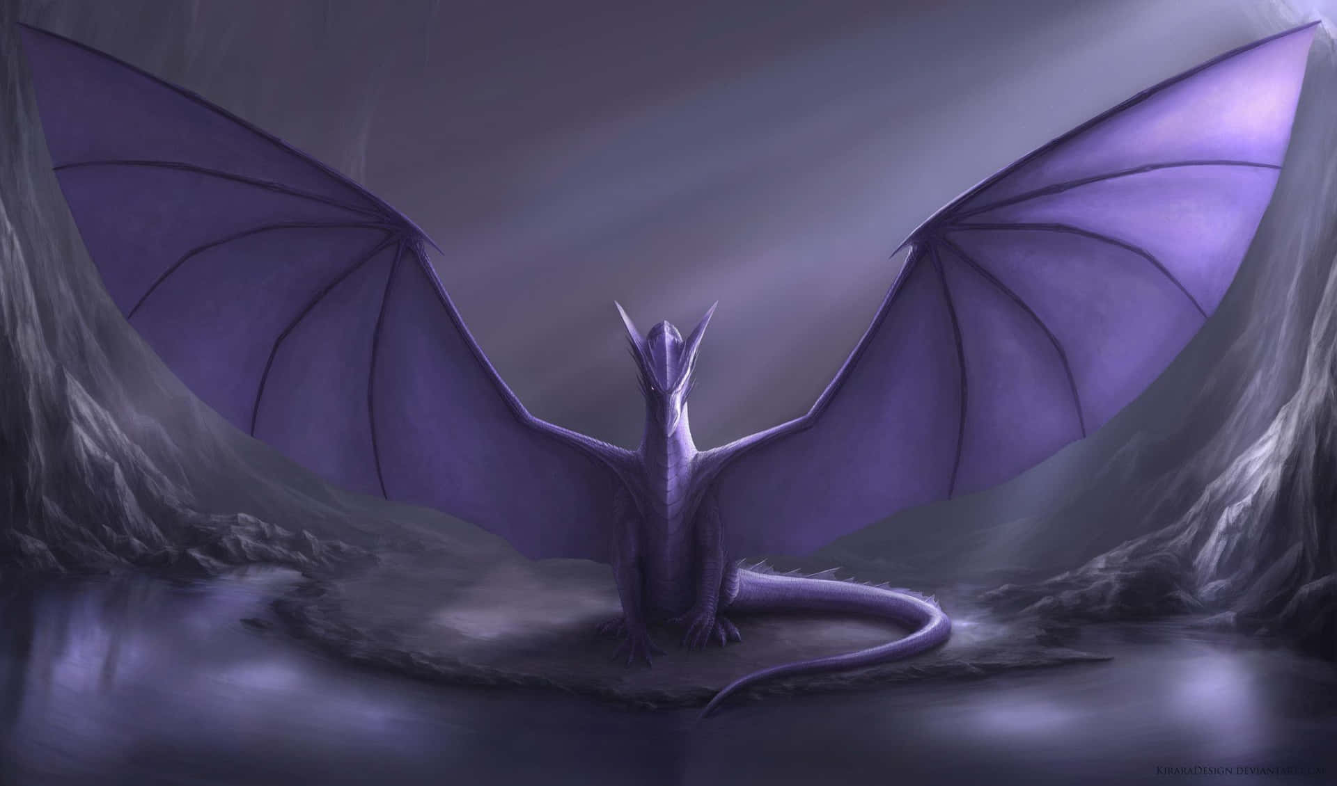 The Majestic Purple Dragon Wallpaper