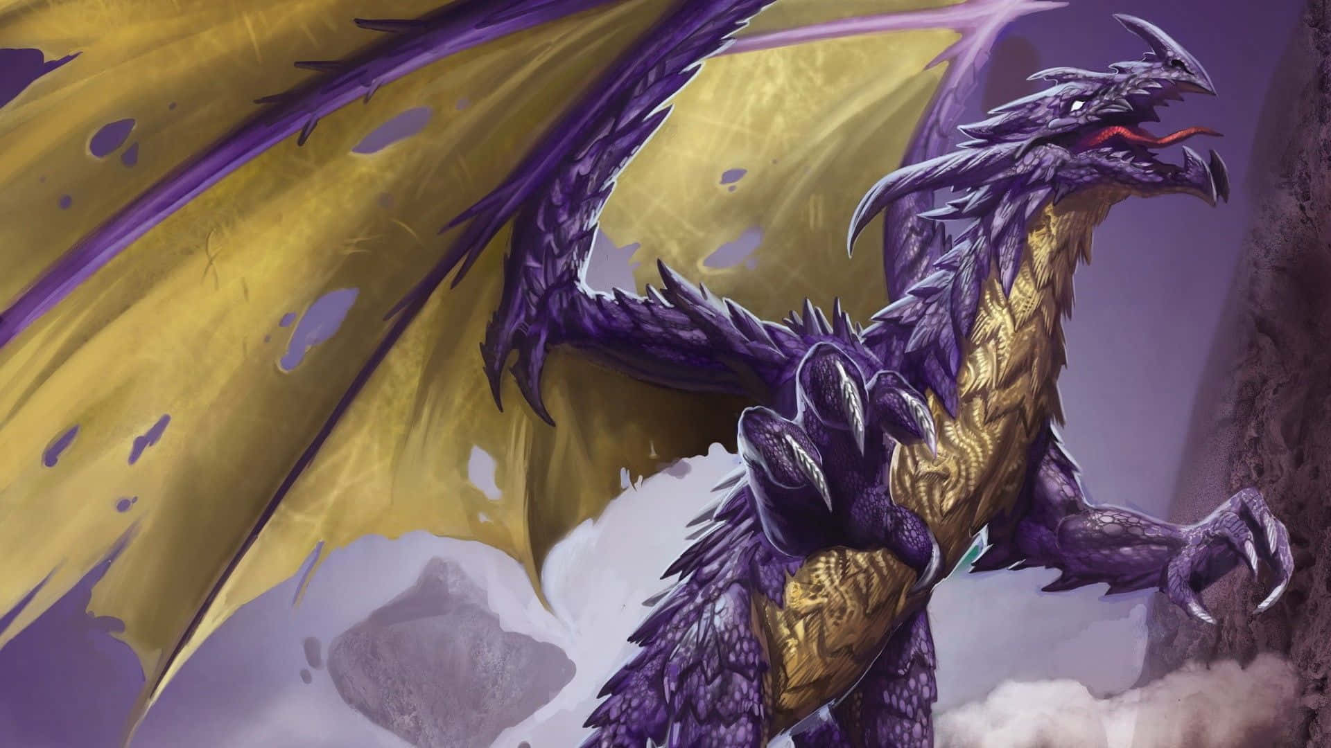 Purple Dragon With Long Nail Wallpaper