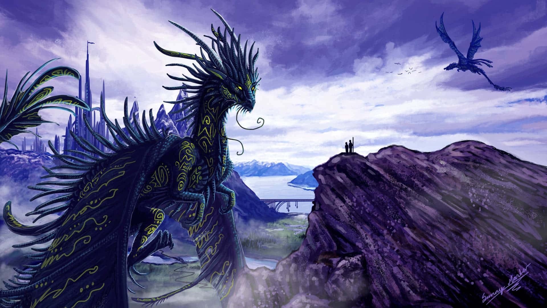 "The Alluring Beauty of a Purple Dragon" Wallpaper