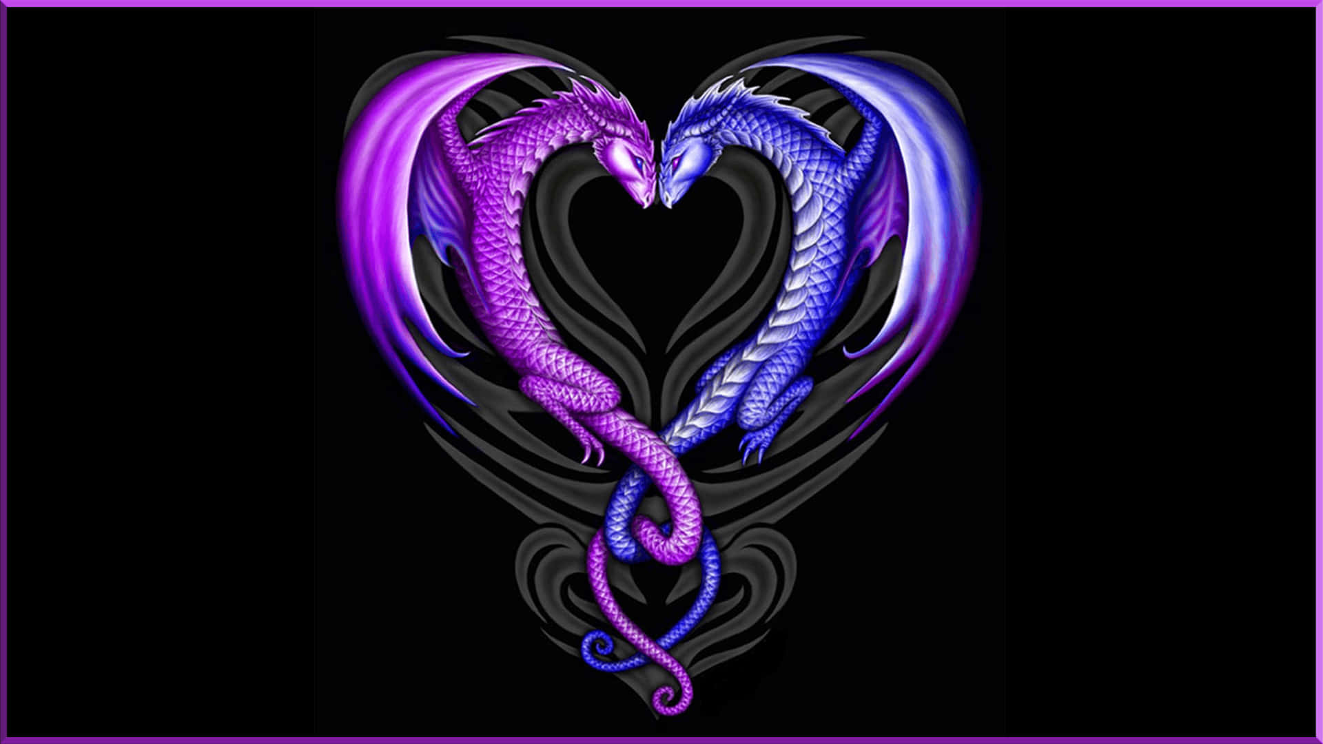 Purple Dragon With Blue Dragoon Wallpaper