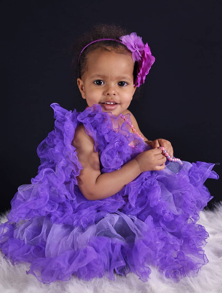 Purple Dress Cute Baby Girl Wallpaper
