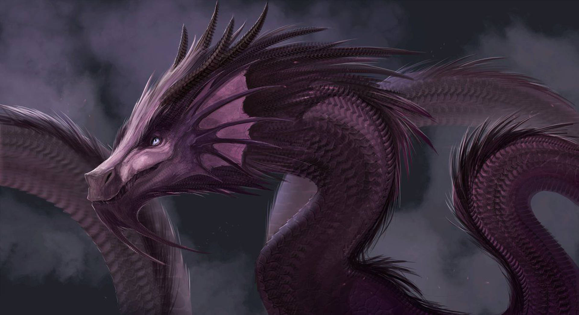 Purple Eastern Dragon Wallpaper