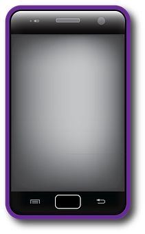 Purple Edged Smartphone Graphic PNG