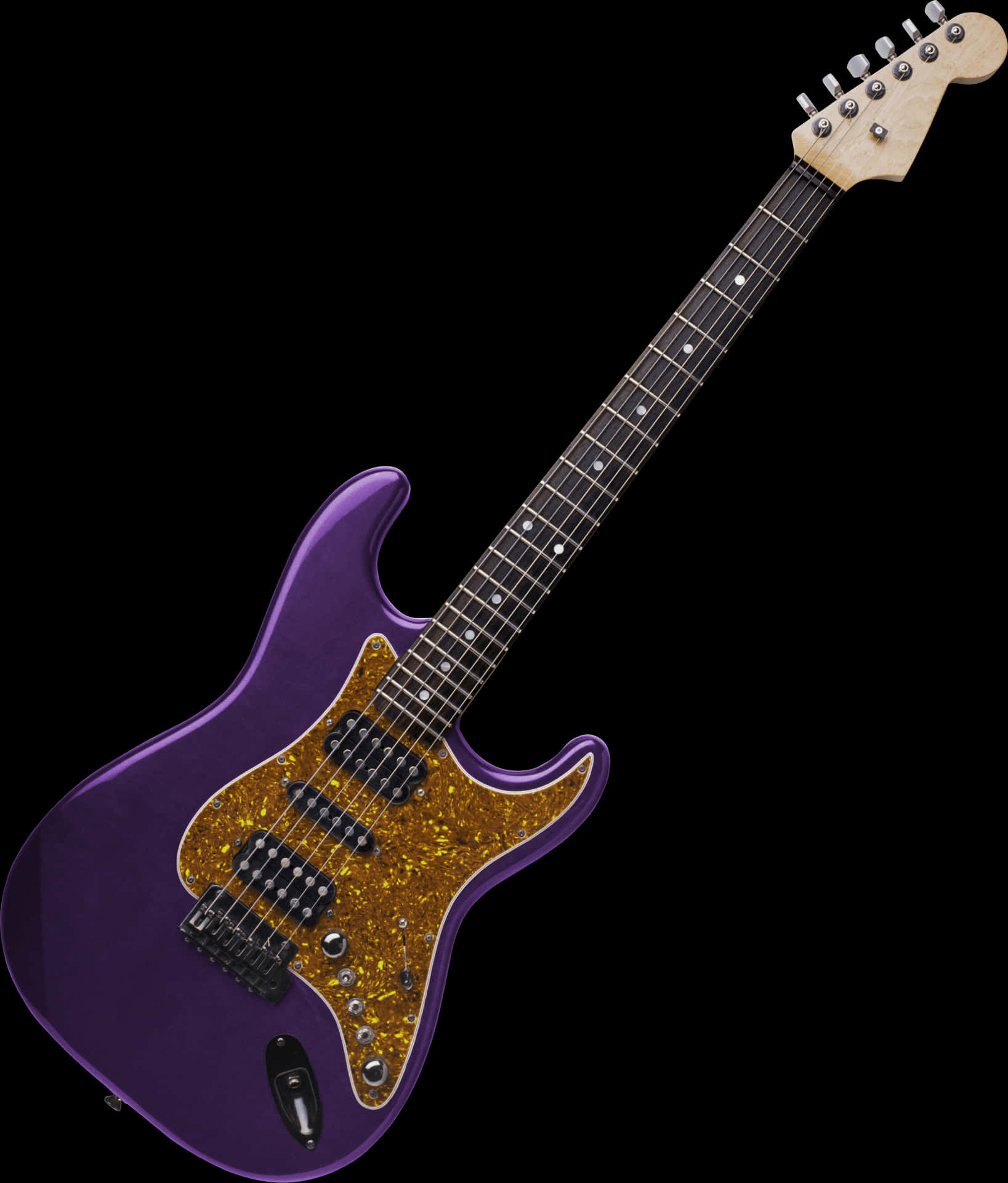 Purple Electric Guitar Isolated PNG