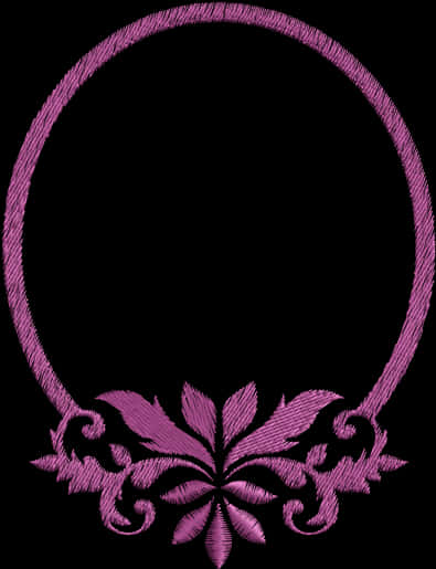 Purple Embroidery Floral Design PNG
