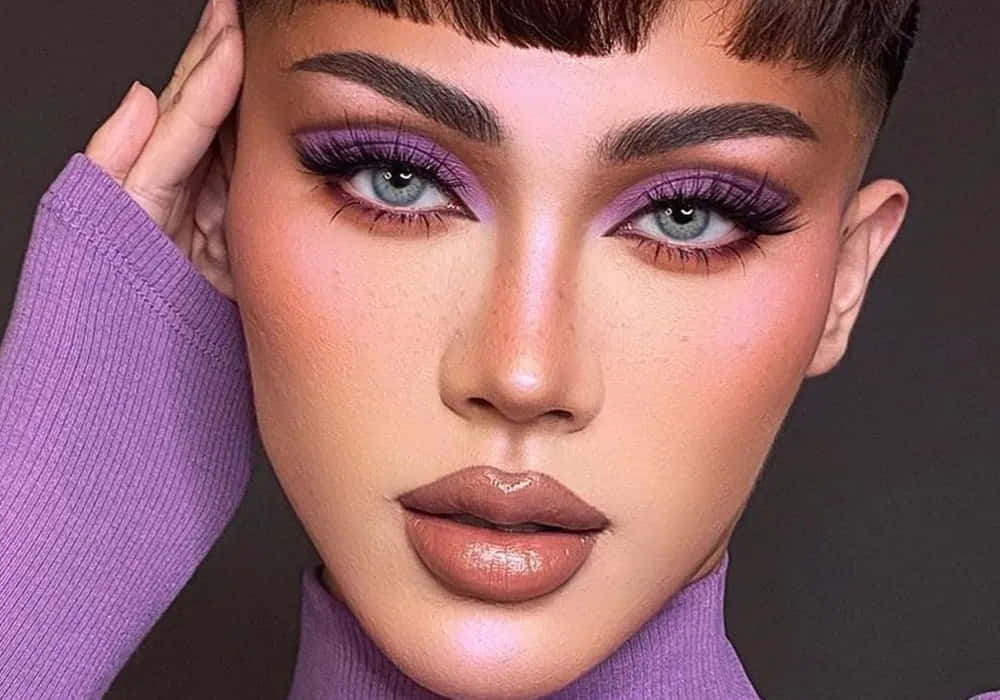 Be Bold with Purple Eye Shadow Wallpaper