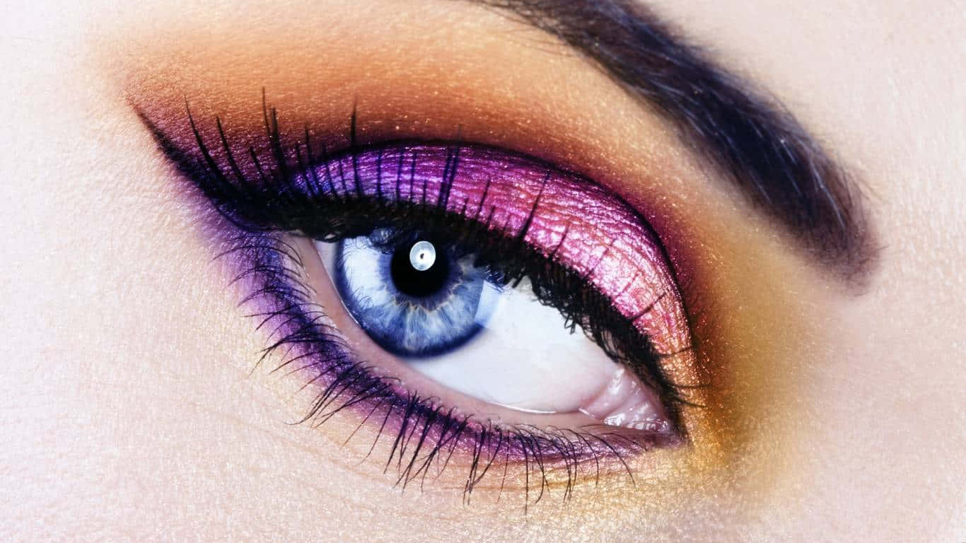 "Enhance your eyes with shimmery purple eye shadow." Wallpaper
