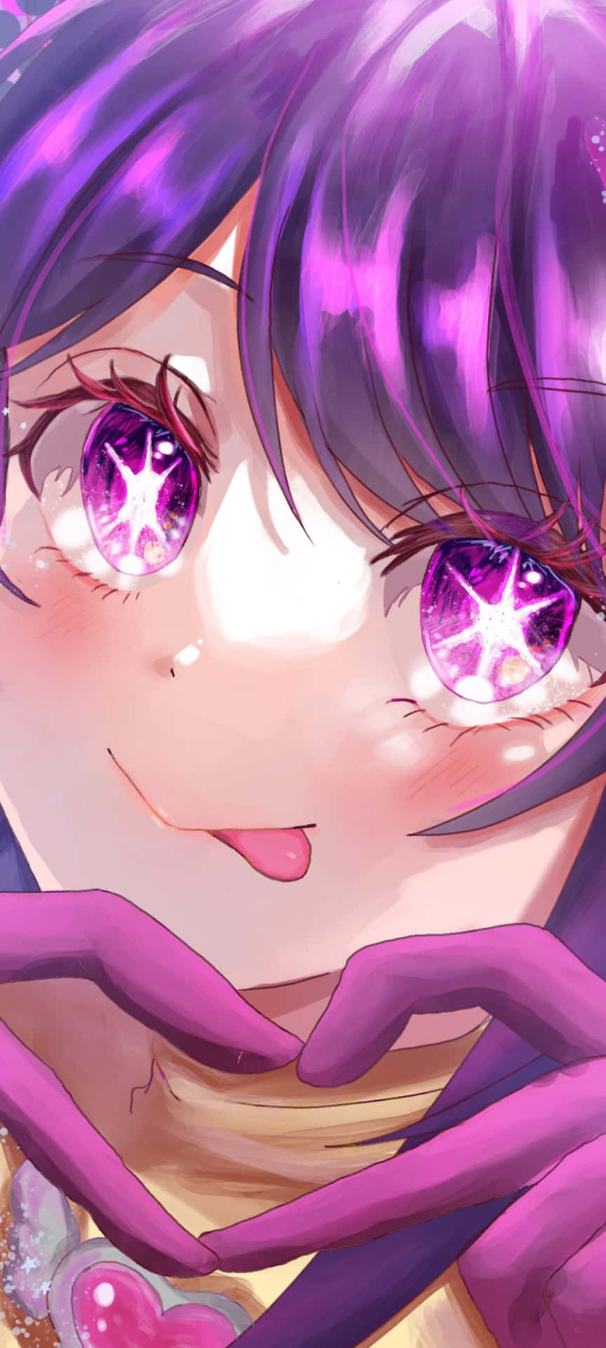 Purple Eyed Anime Characteri Phone Wallpaper Wallpaper