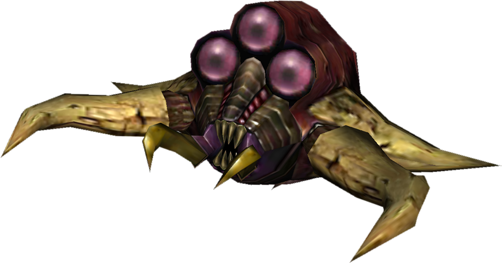 Purple Eyed_ Golden_ Crab_ Creature PNG
