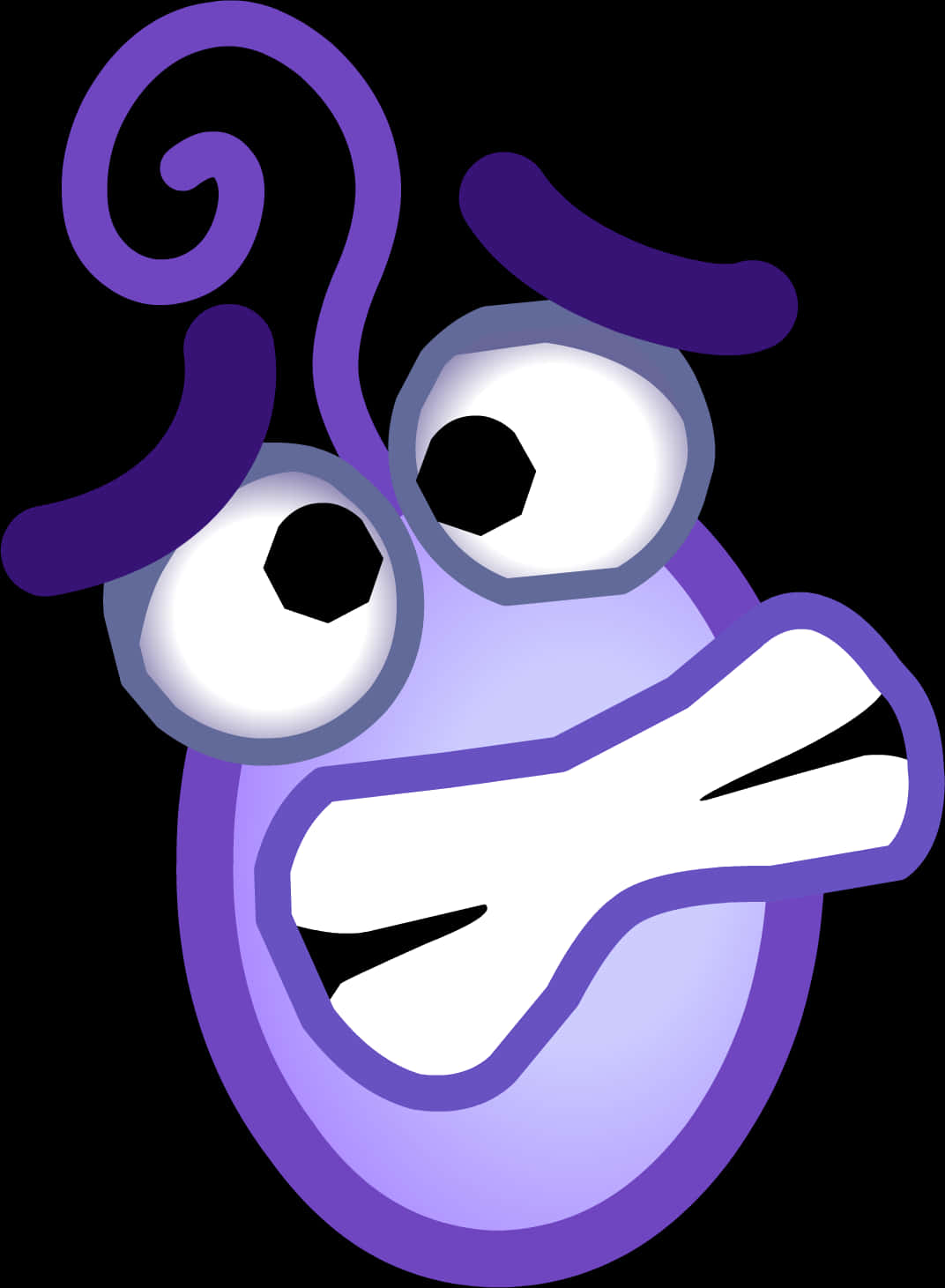 Purple Faced Cartoon Emoji Graphic PNG
