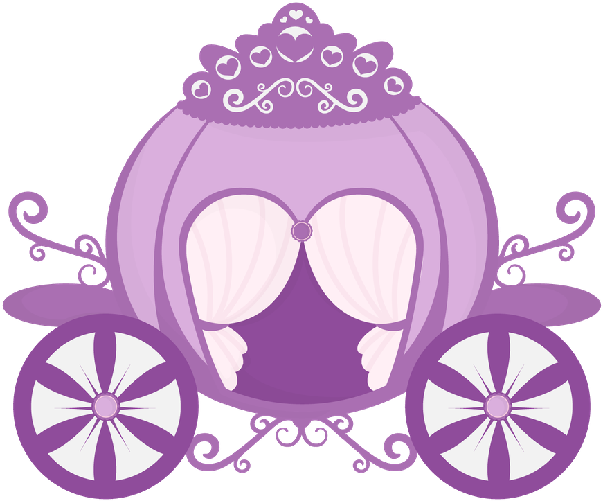 Purple Fairytale Carriage Illustration PNG