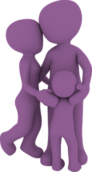 Purple Family Figurines PNG