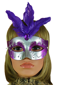 Download Purple Feathered Masquerade Mask | Wallpapers.com