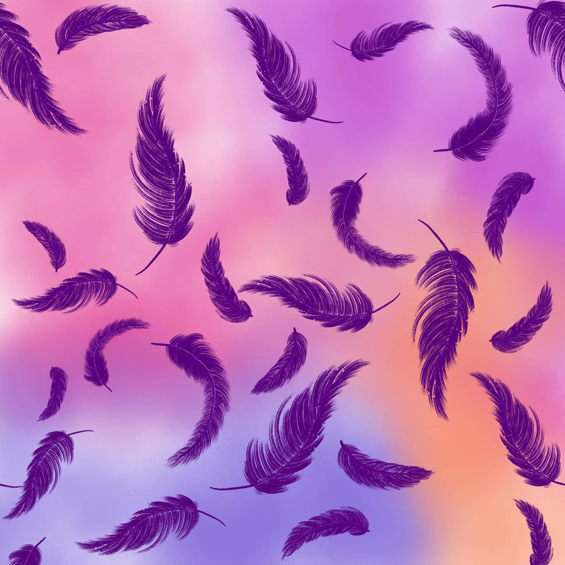 Luxury Purple Feathers Wallpaper