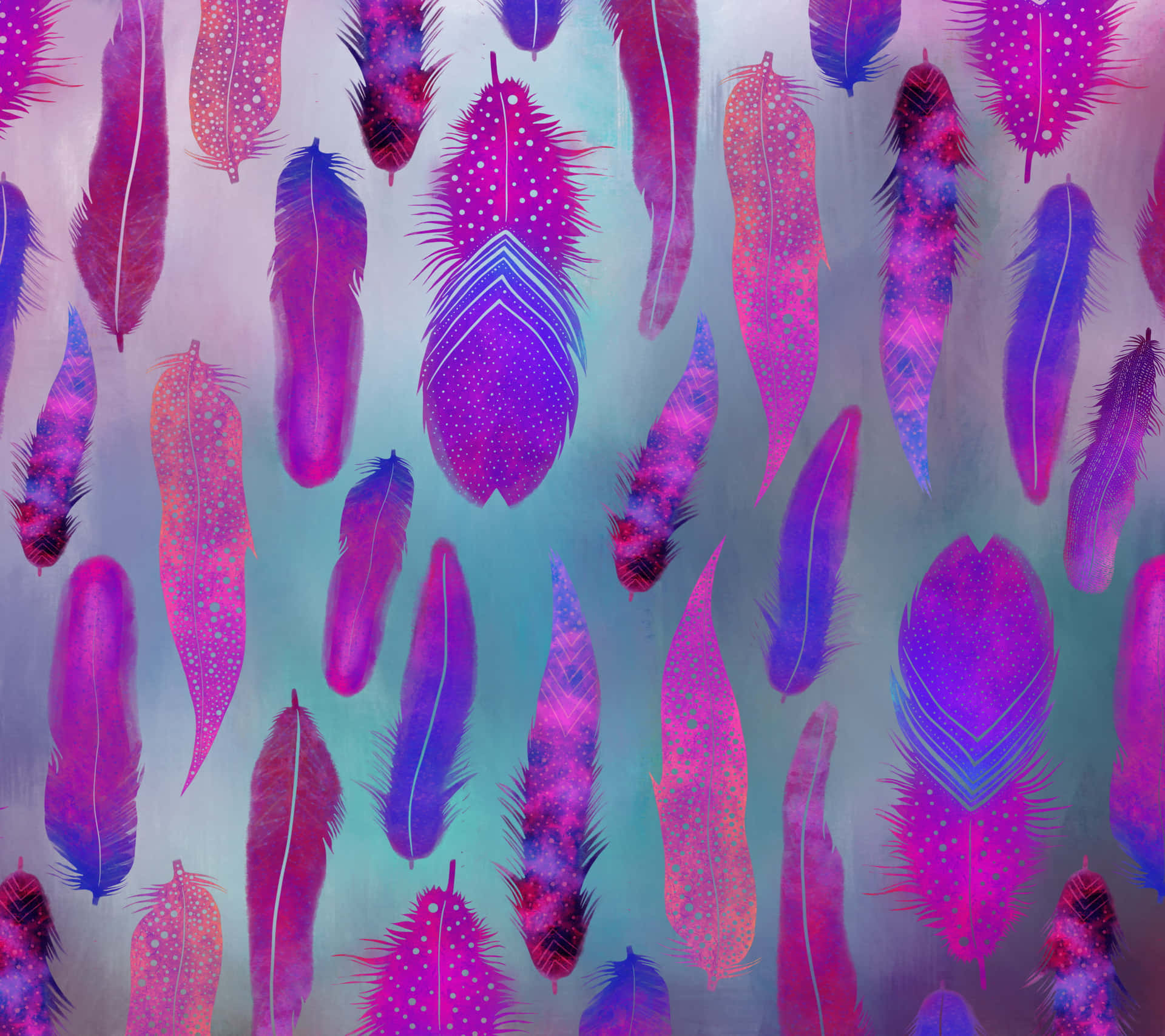 Photo  Elegant Purple Feathers Wallpaper