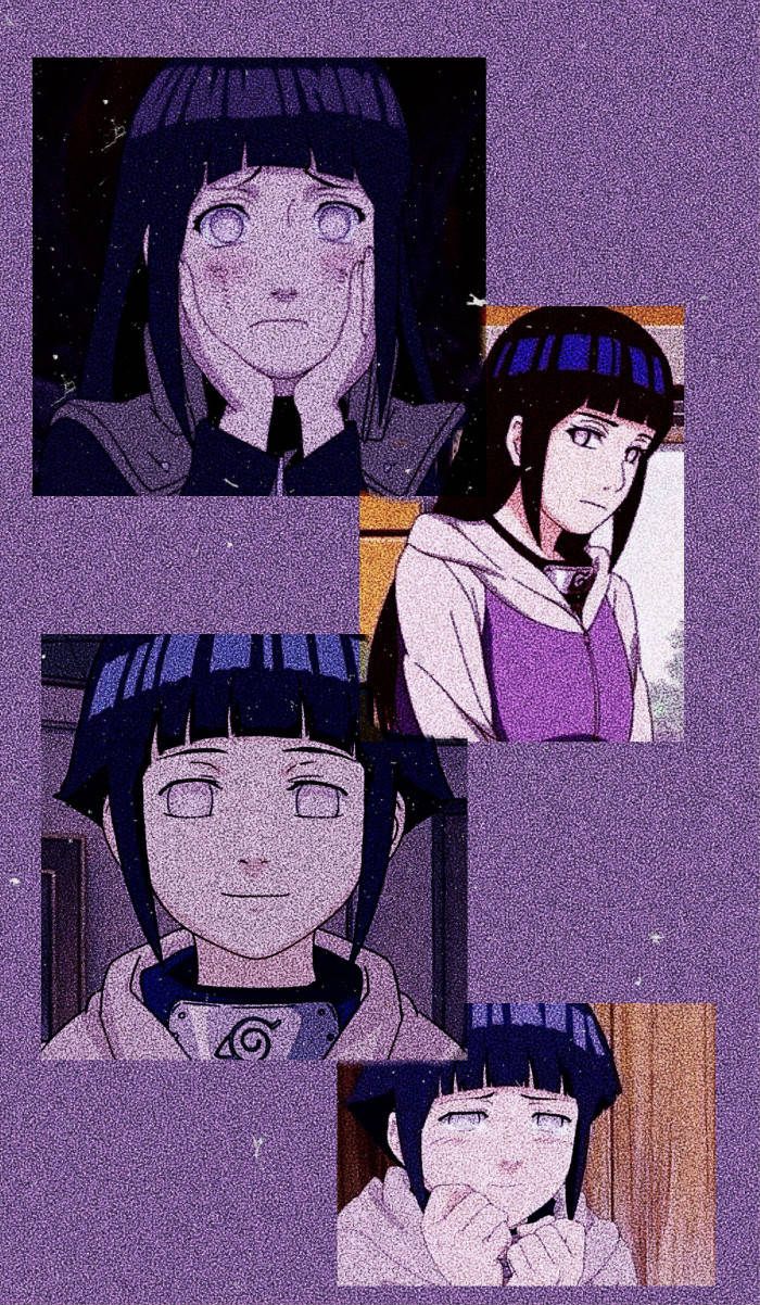 Violetterfilmkorn-ästhetischer Hinata-collage Wallpaper