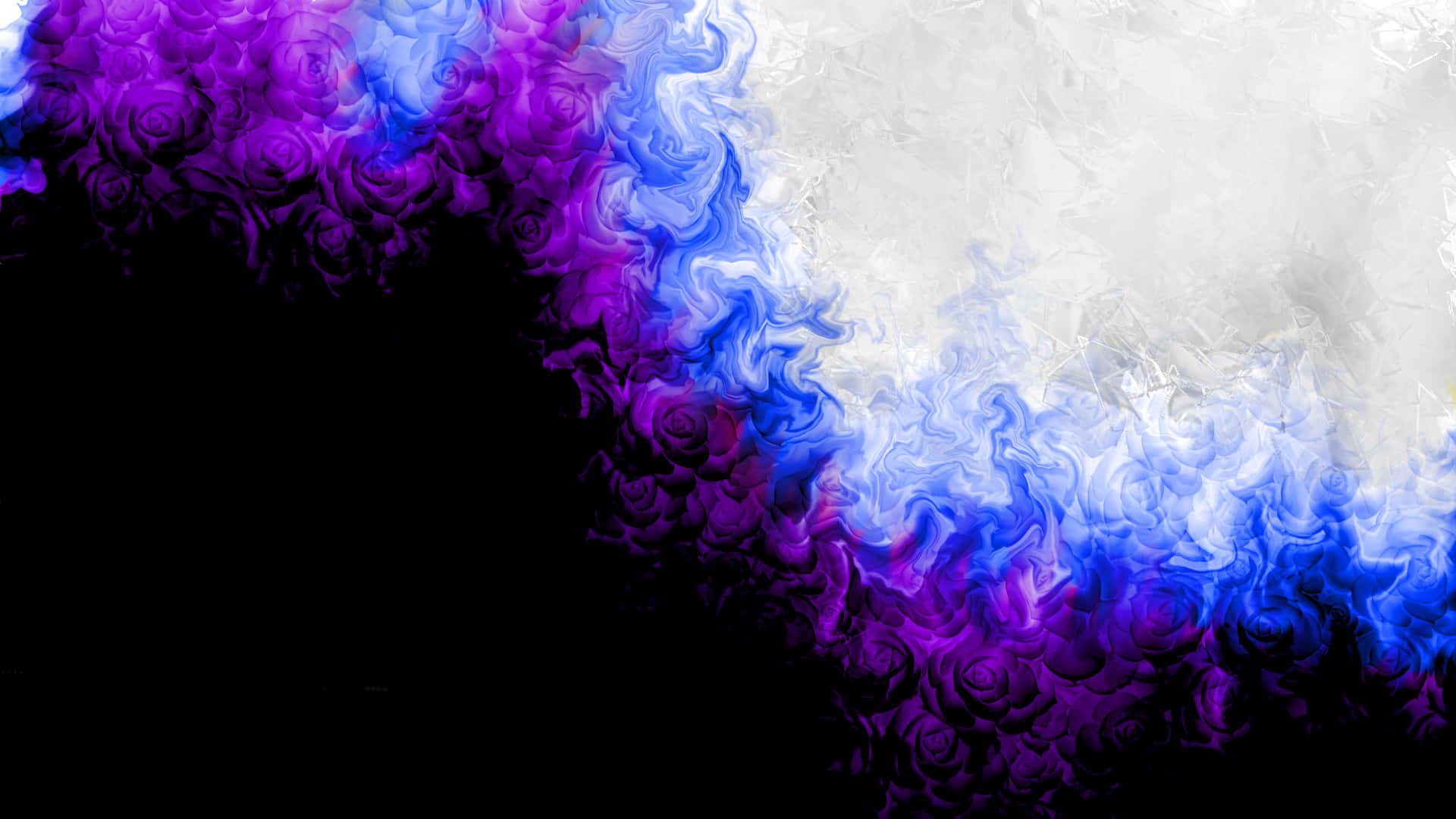 A Blue And Purple Flame On A Black Background