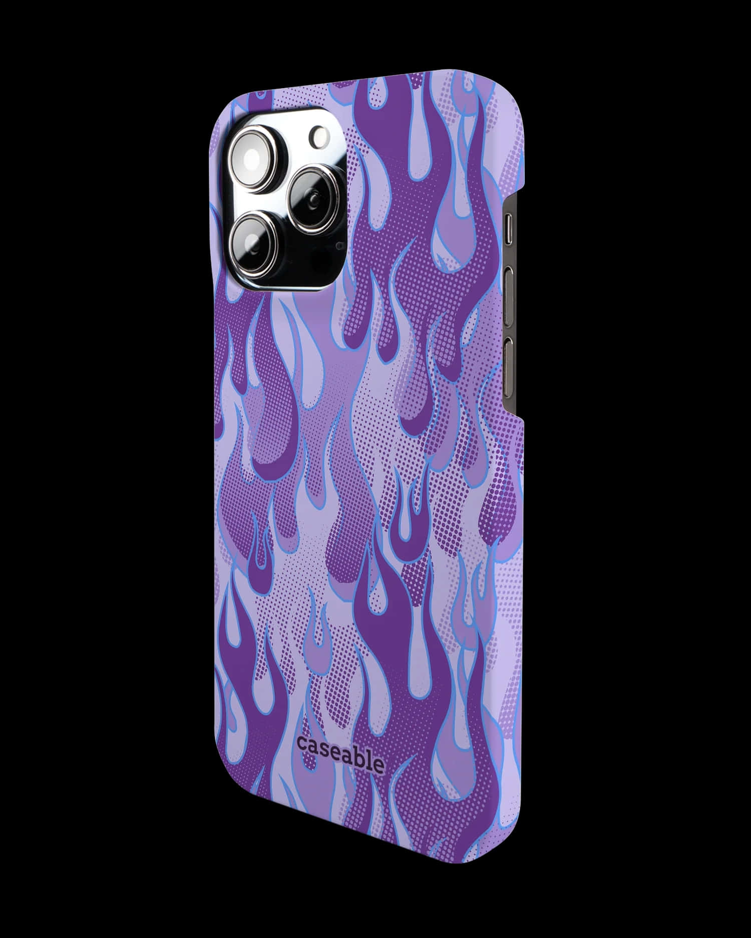 Purple Flame Patterni Phone14 Pro Max Case Wallpaper