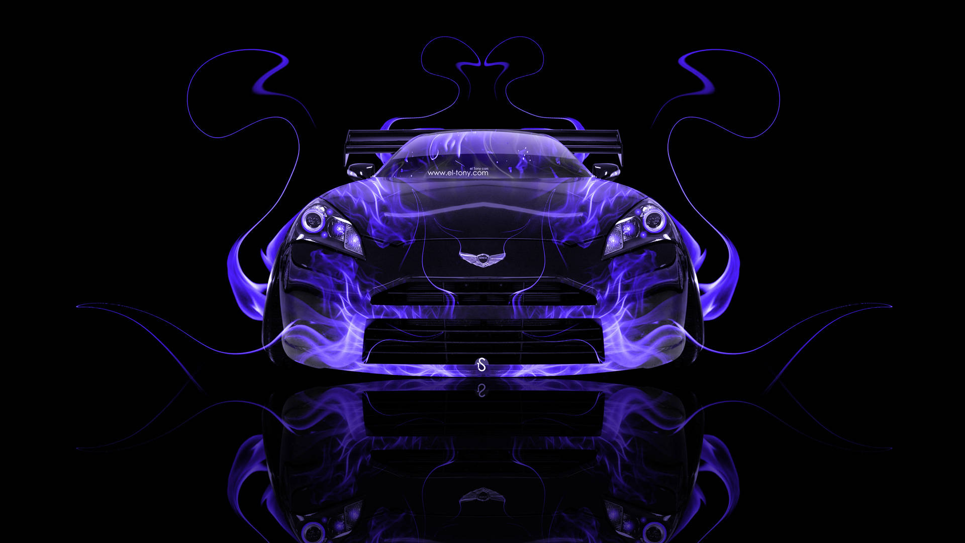 Purple Flames Hyundai Genesis