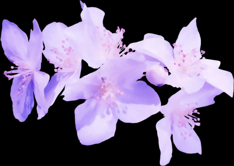 Purple Floral Artwork PNG