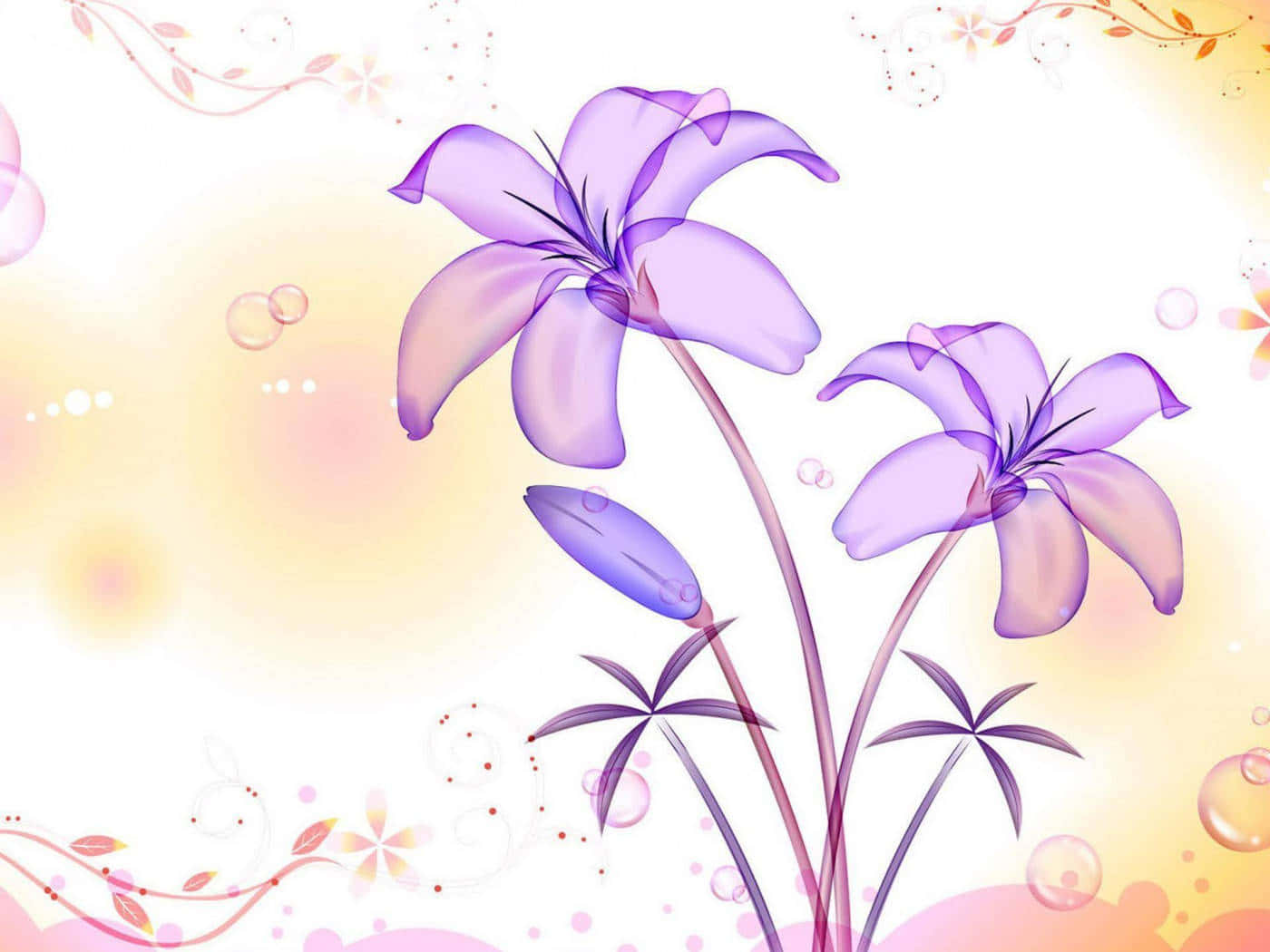 A Purple Flower With A Pink Background