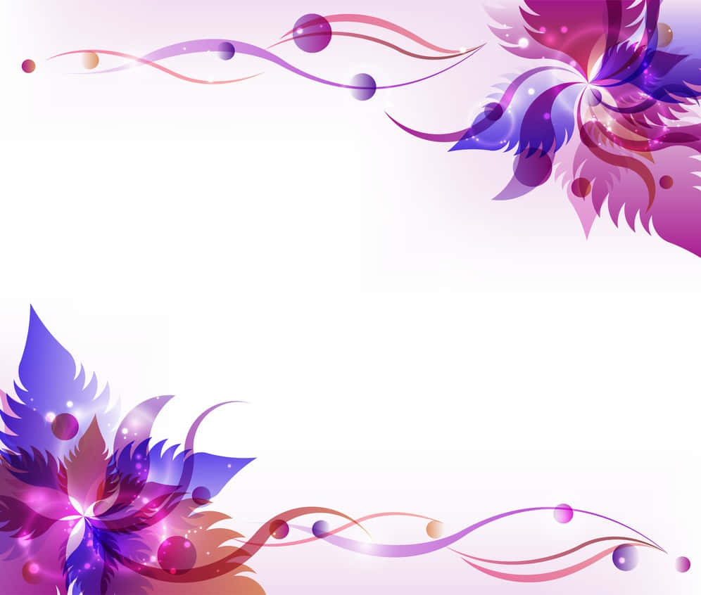 A Purple And Blue Floral Background With Swirls