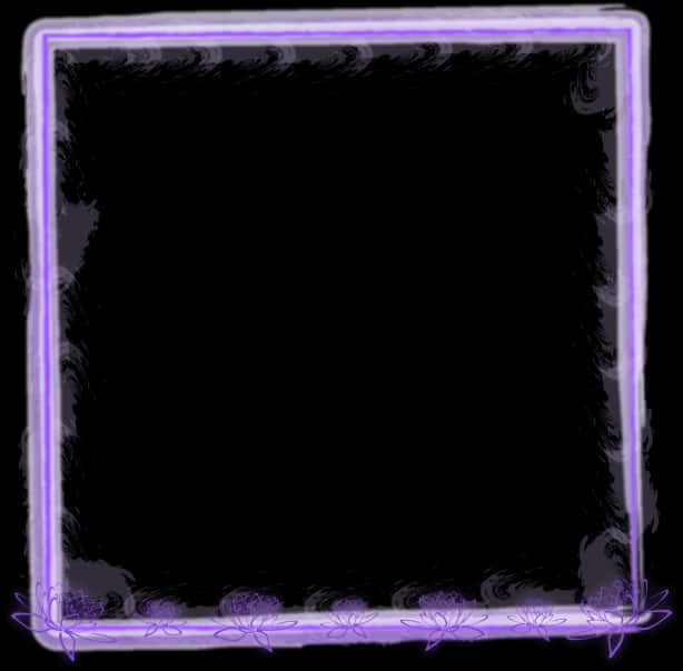 Purple Floral Border Frame PNG