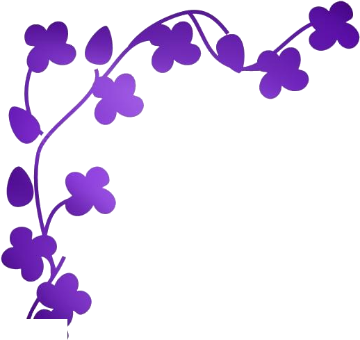 Purple Floral Corner Border Design PNG