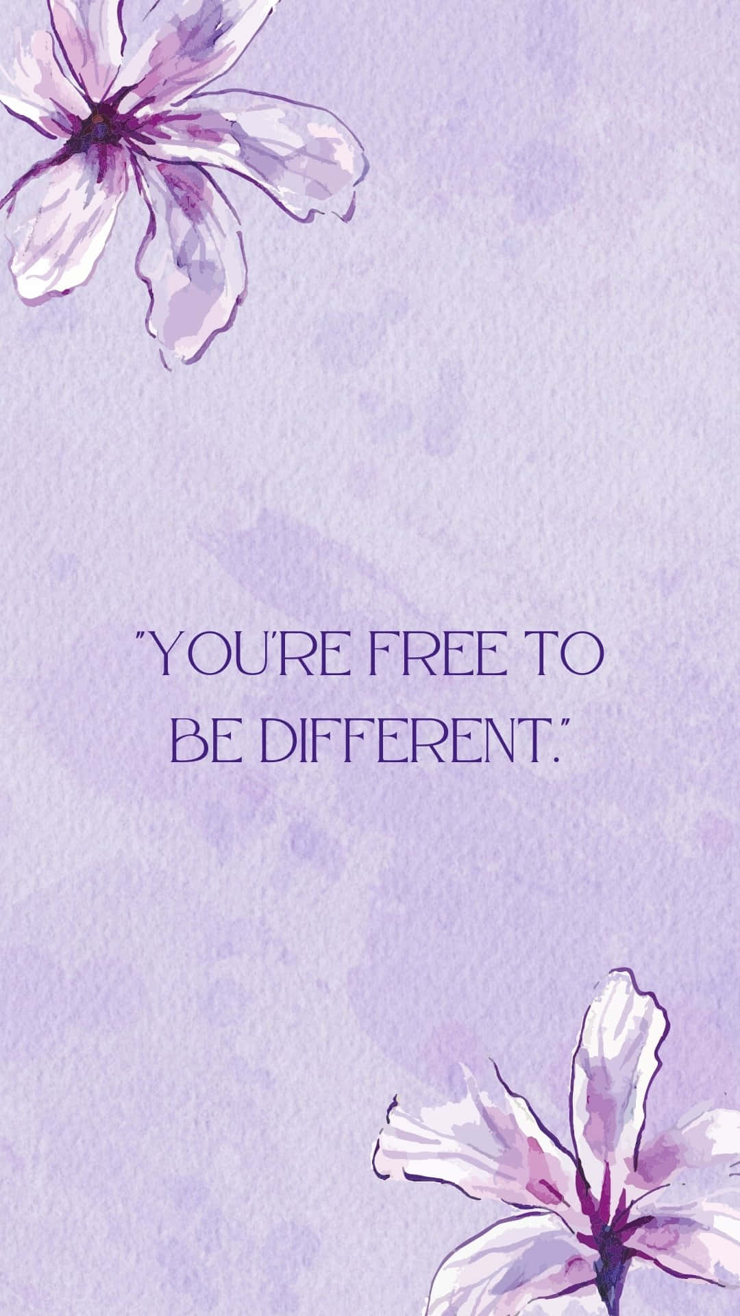 Purple Floral Inspirational Quote Wallpaper