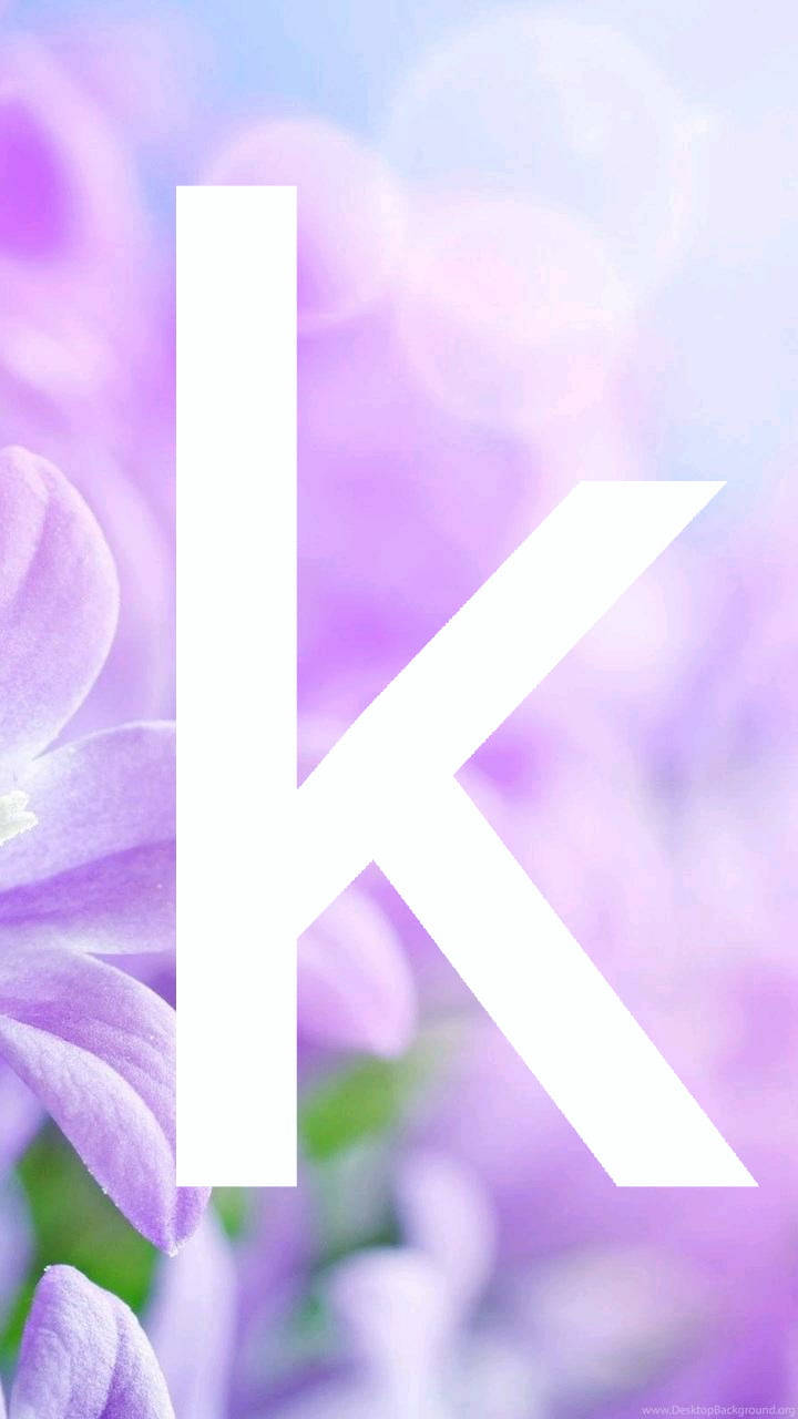 Purple Floral K Alphabet Wallpaper