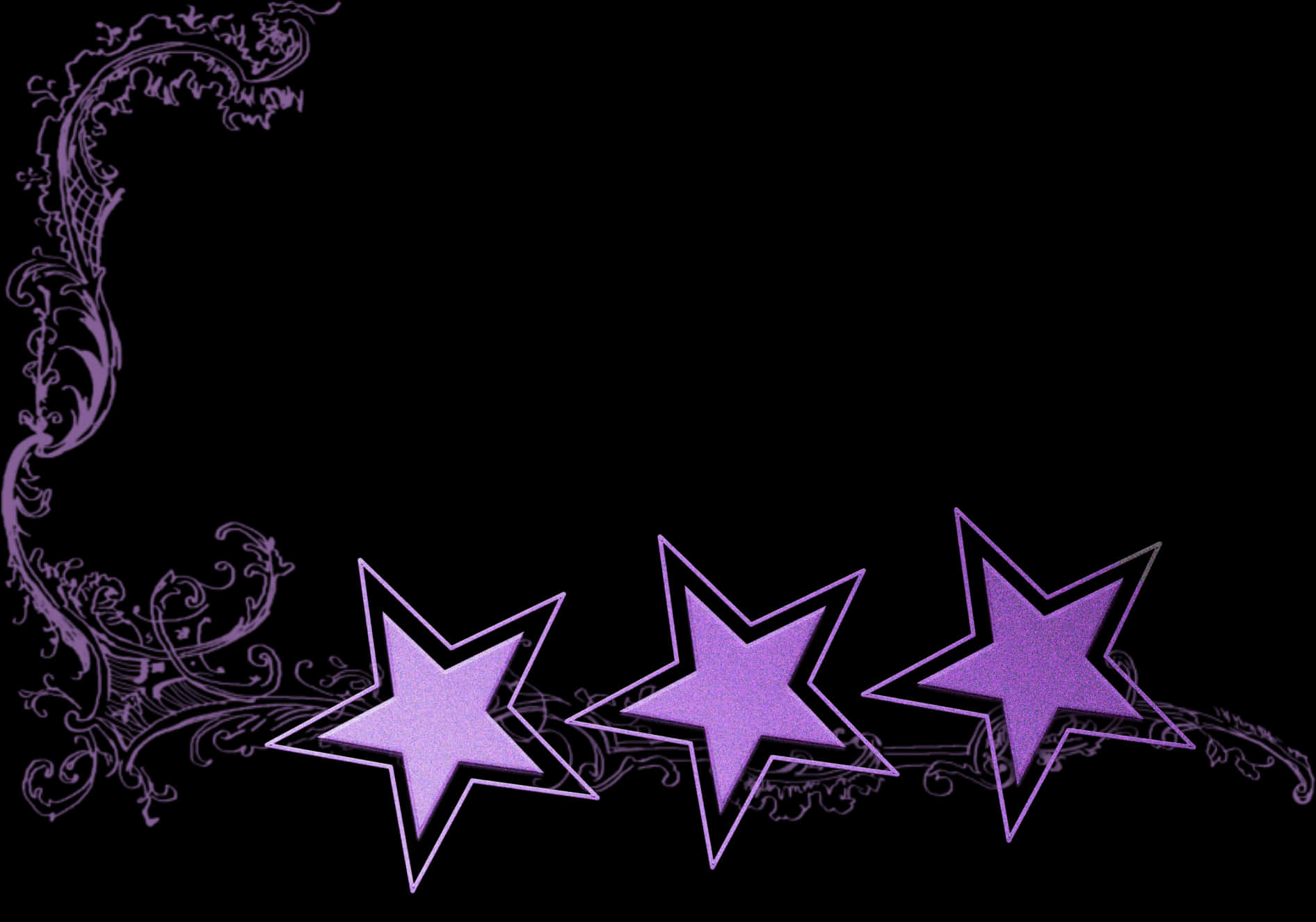 Purple Floral Star Border Design PNG