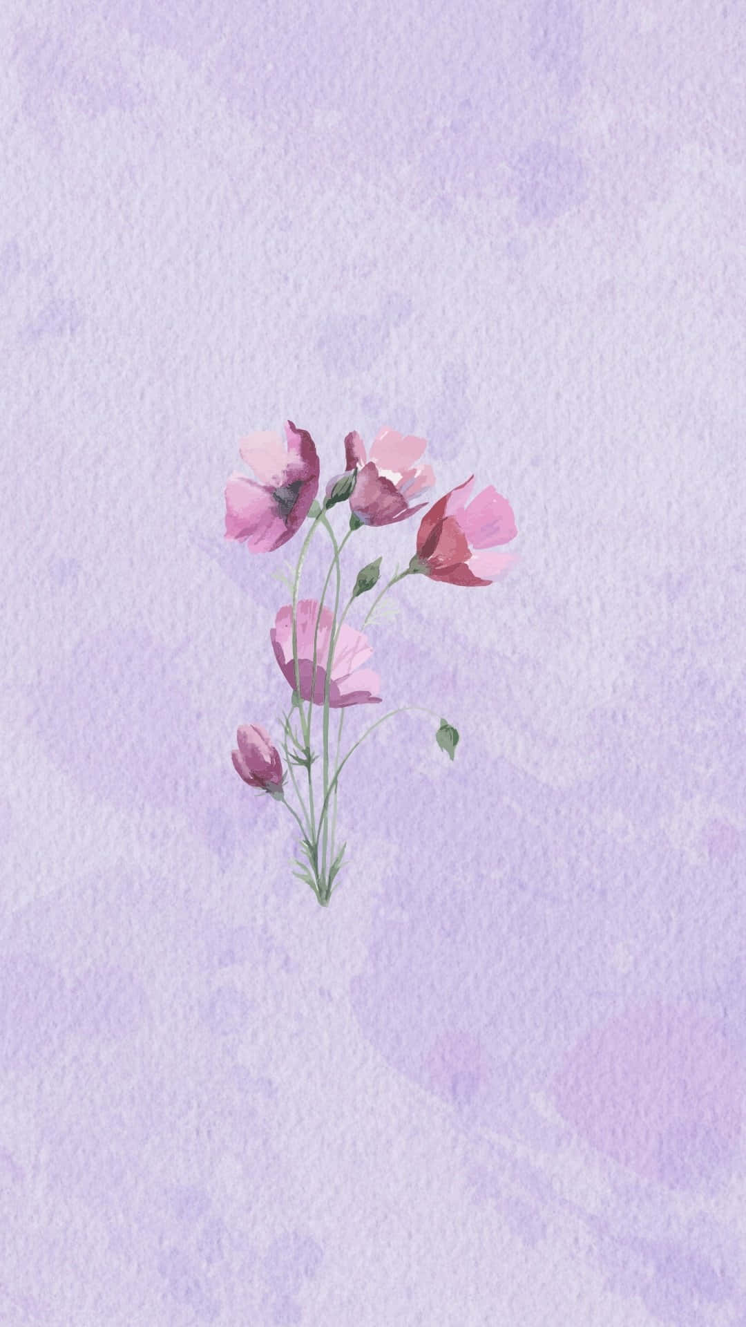 Purple Floral Watercolor Illustration Wallpaper