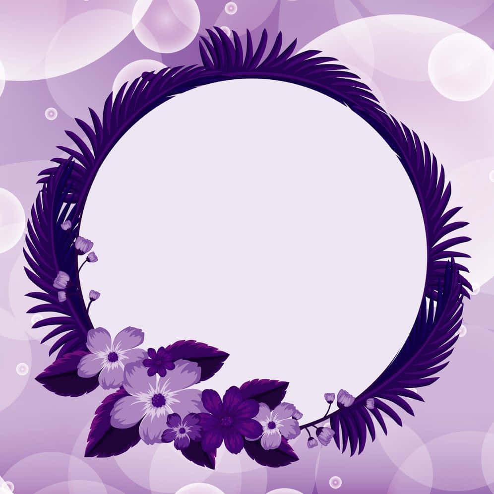 Pretty Frame Purple Flowers Background