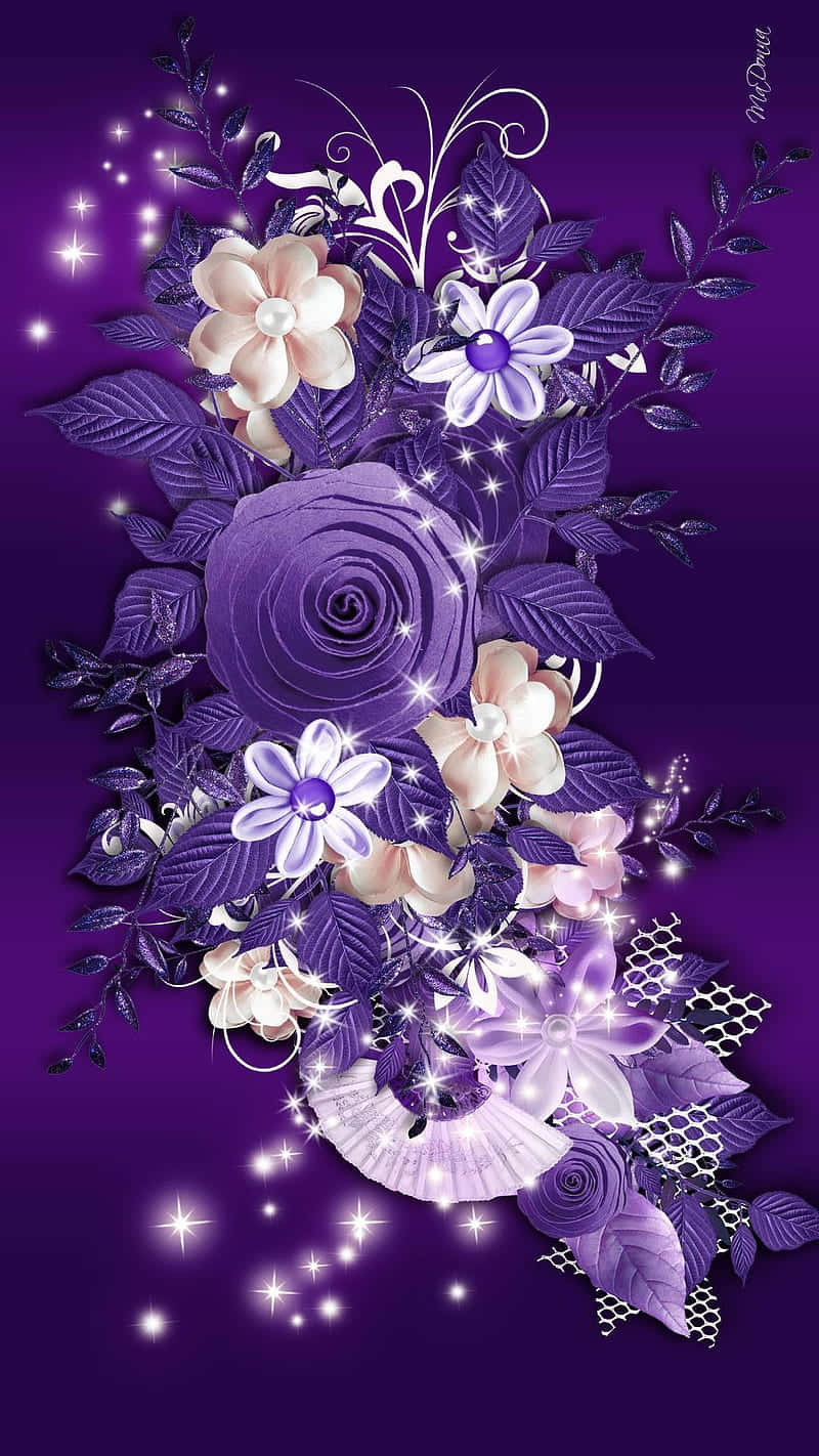 Tranquil beauty of Vibrant Purple Flowers background