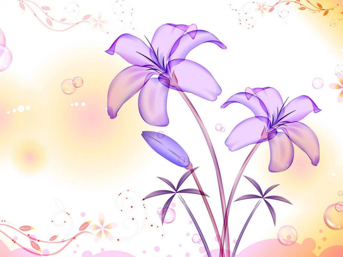 Purple Lily Flower Laptop Wallpaper