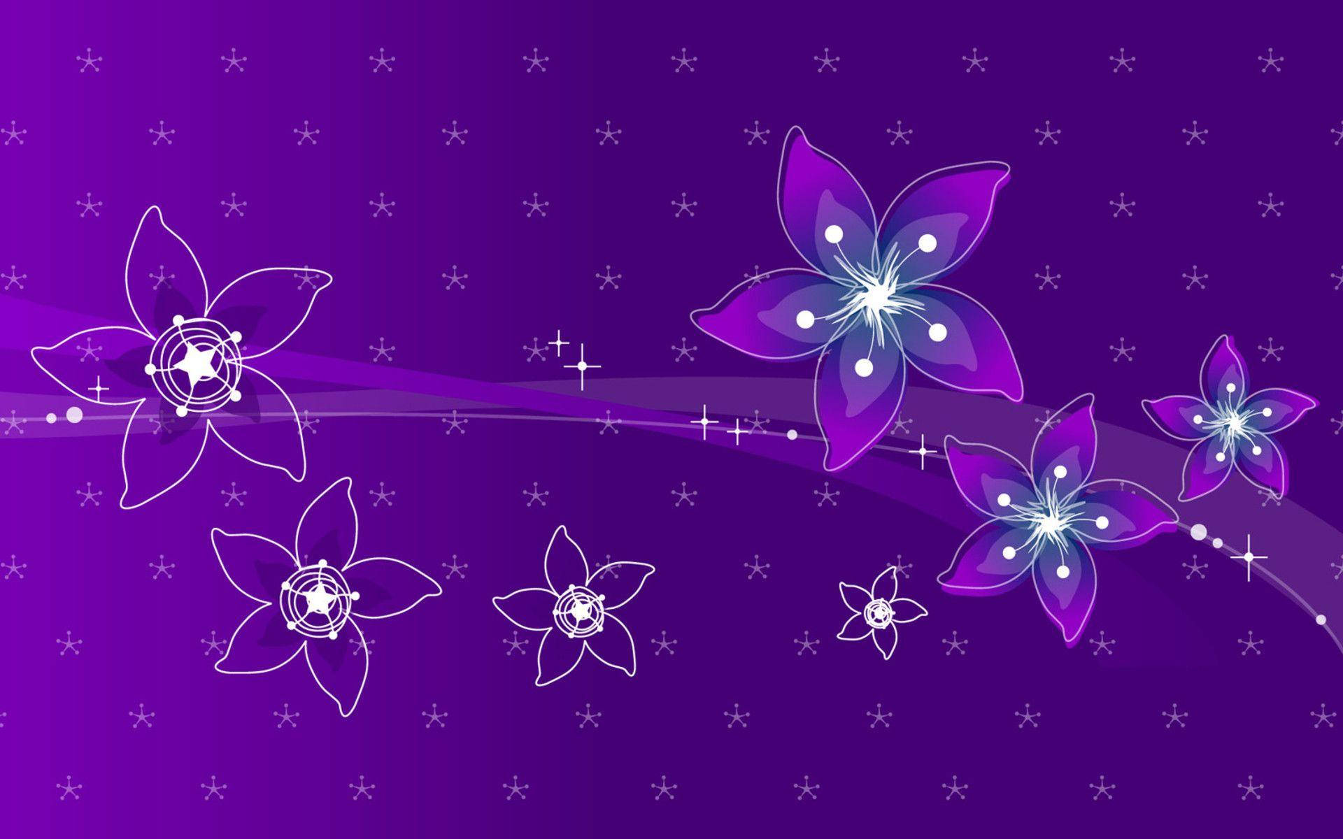 A beautiful laptop with a light purple flower design. Wallpaper