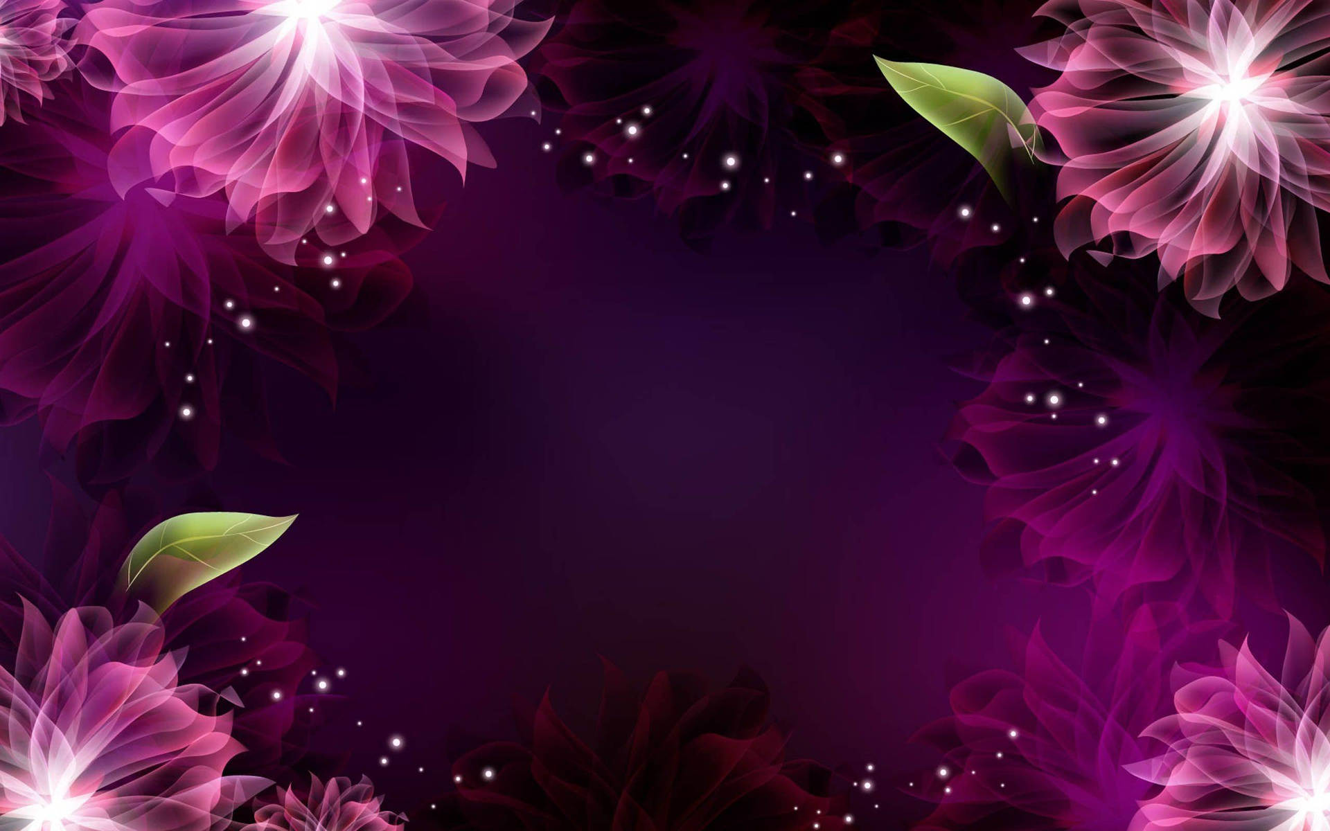 Purple Flowers On A Dark Background Wallpaper