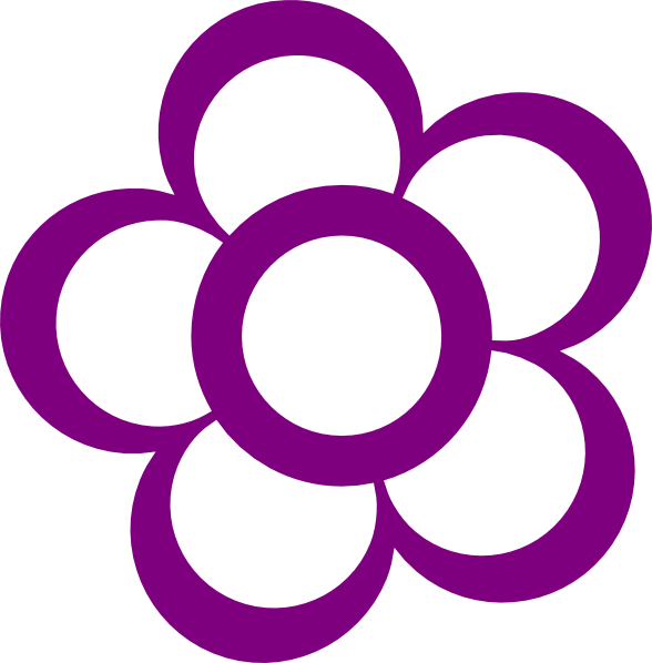 Purple Flower Outline Graphic PNG