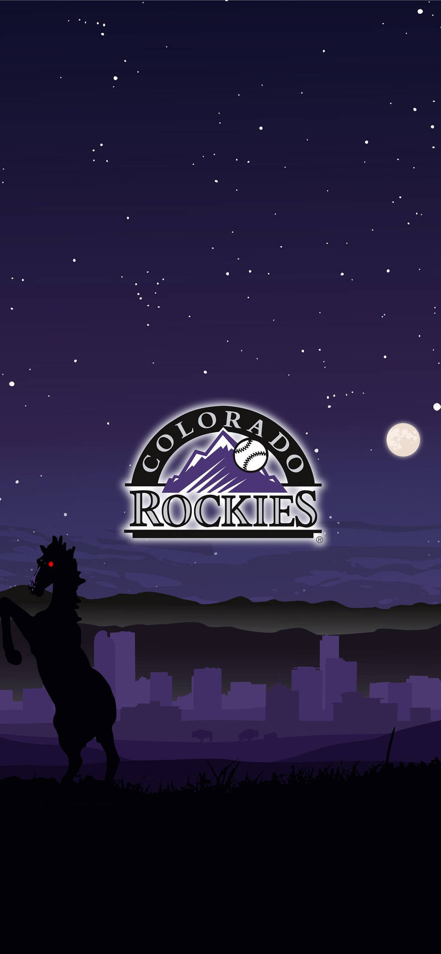 Purple Full Moon Colorado Rockies Wallpaper