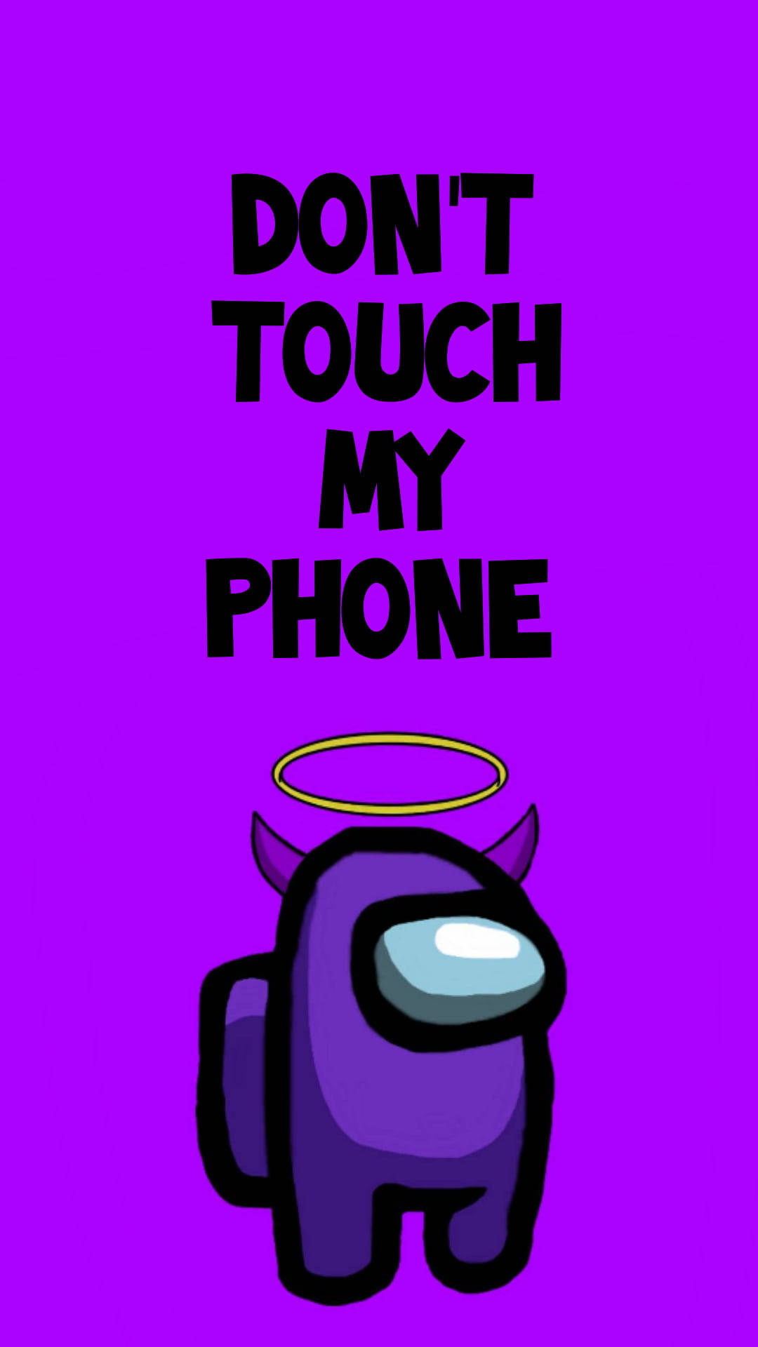 Download Purple Funny Get Off My Phone Among Us Wallpaper Wallpapers