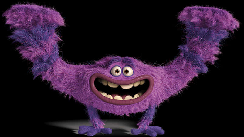 Purple Furry Monster Cartoon PNG