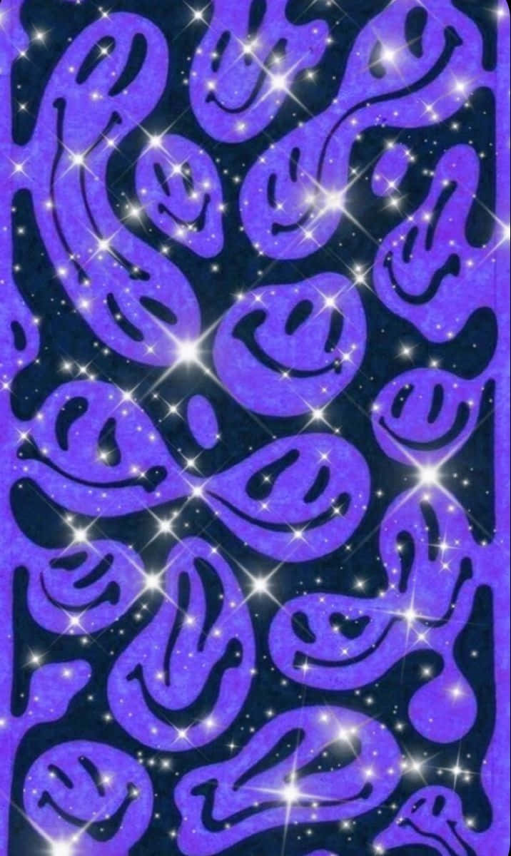 Purple Galactic Arabesque Pattern Wallpaper