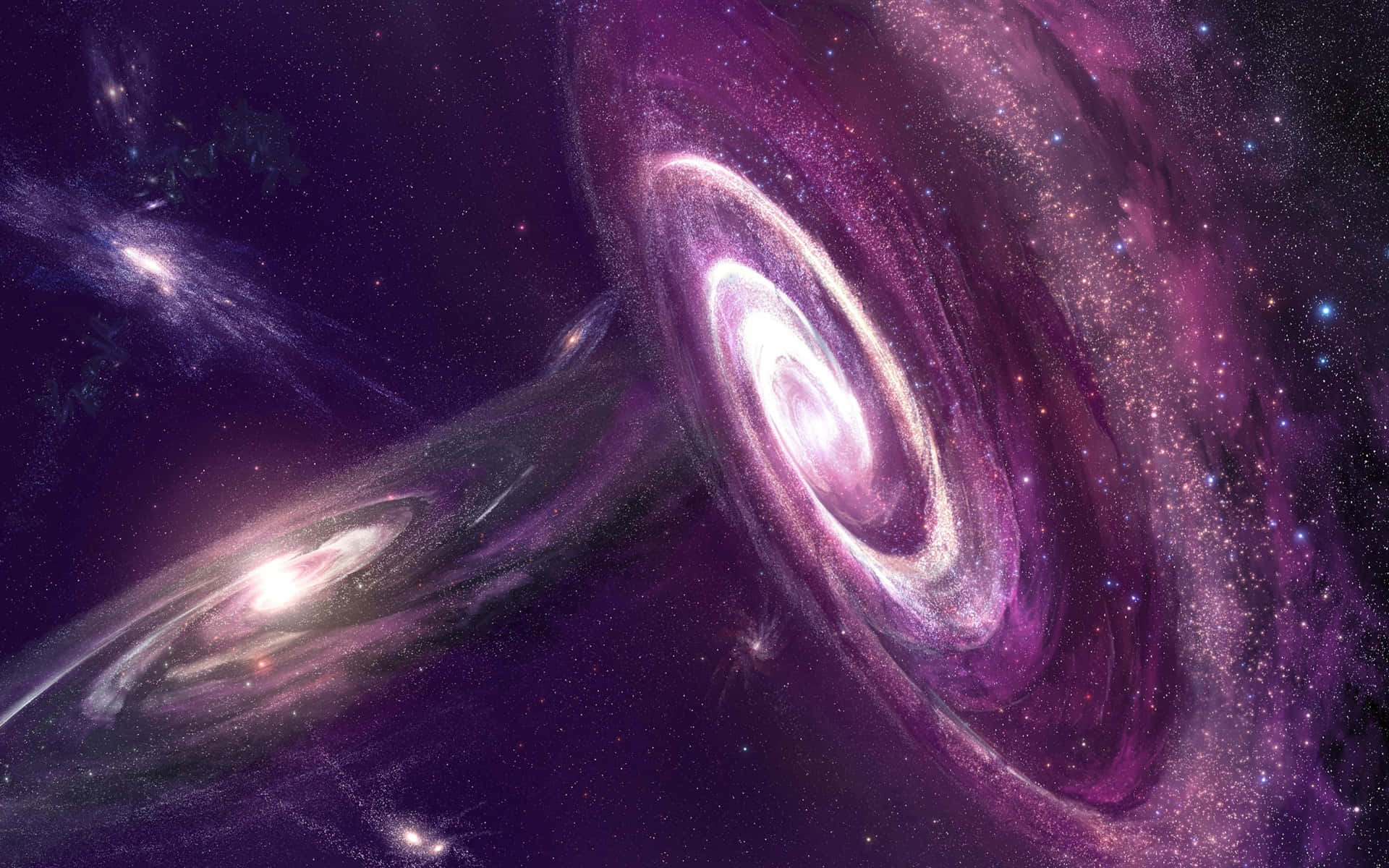 Dieschönheit Der Lila Galaxie