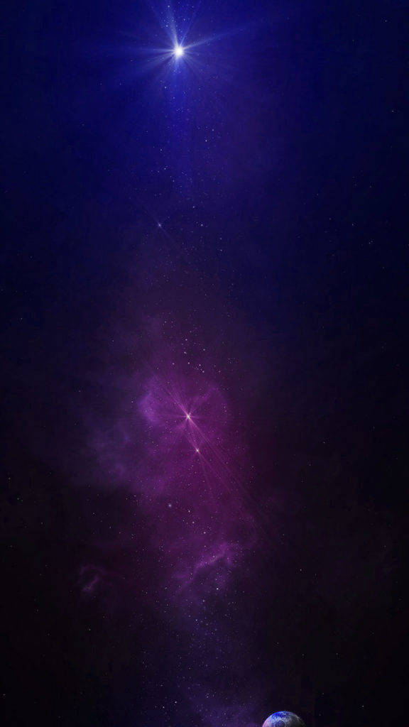 Purple Galaxy Beaming Light Wallpaper