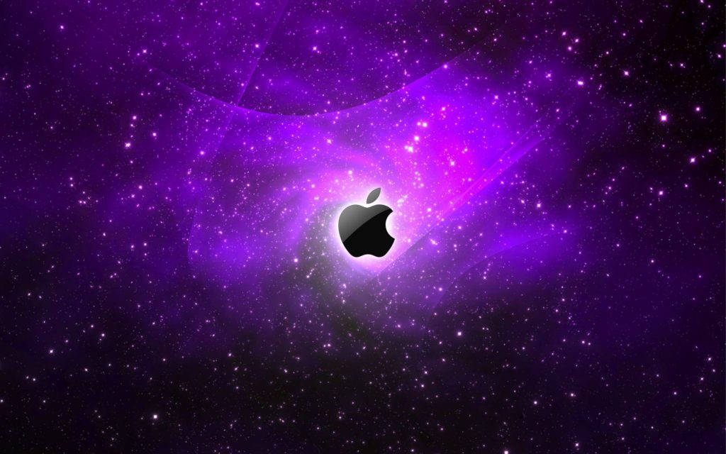 Purple Galaxy Black Apple Logo Wallpaper