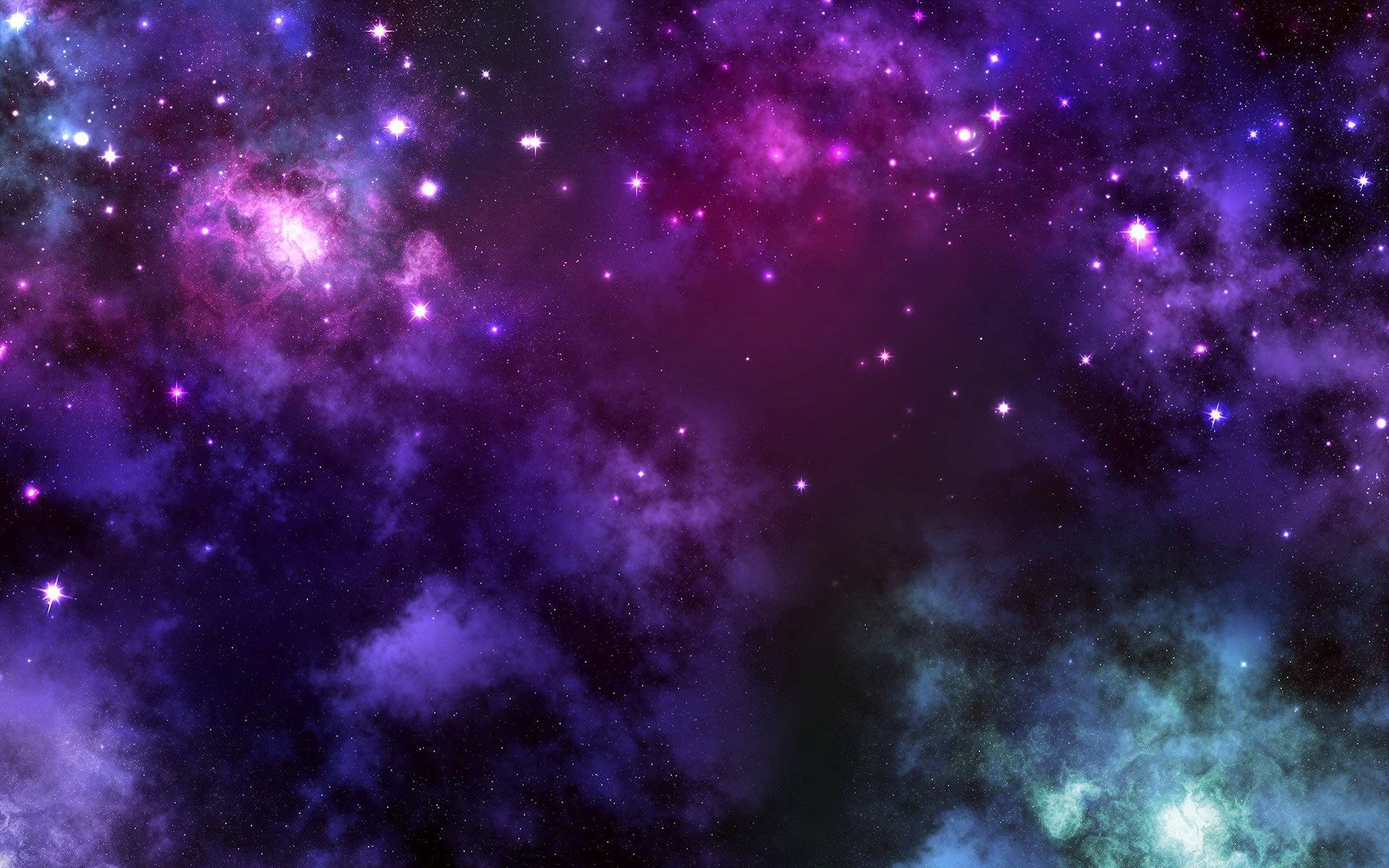 Purple Galaxy Bright Stars Wallpaper