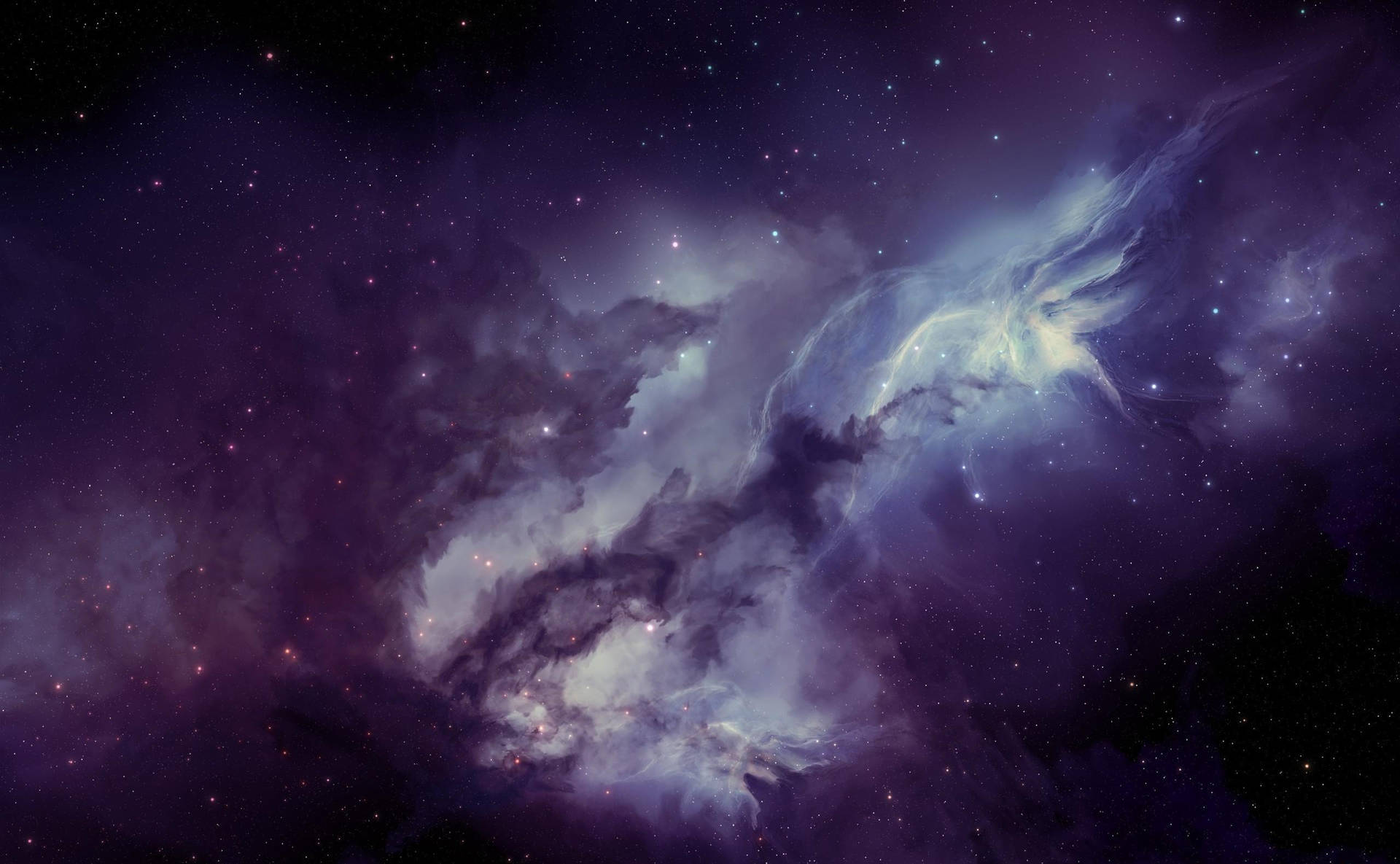 Purple Galaxy Nebula In Outer Space Wallpaper