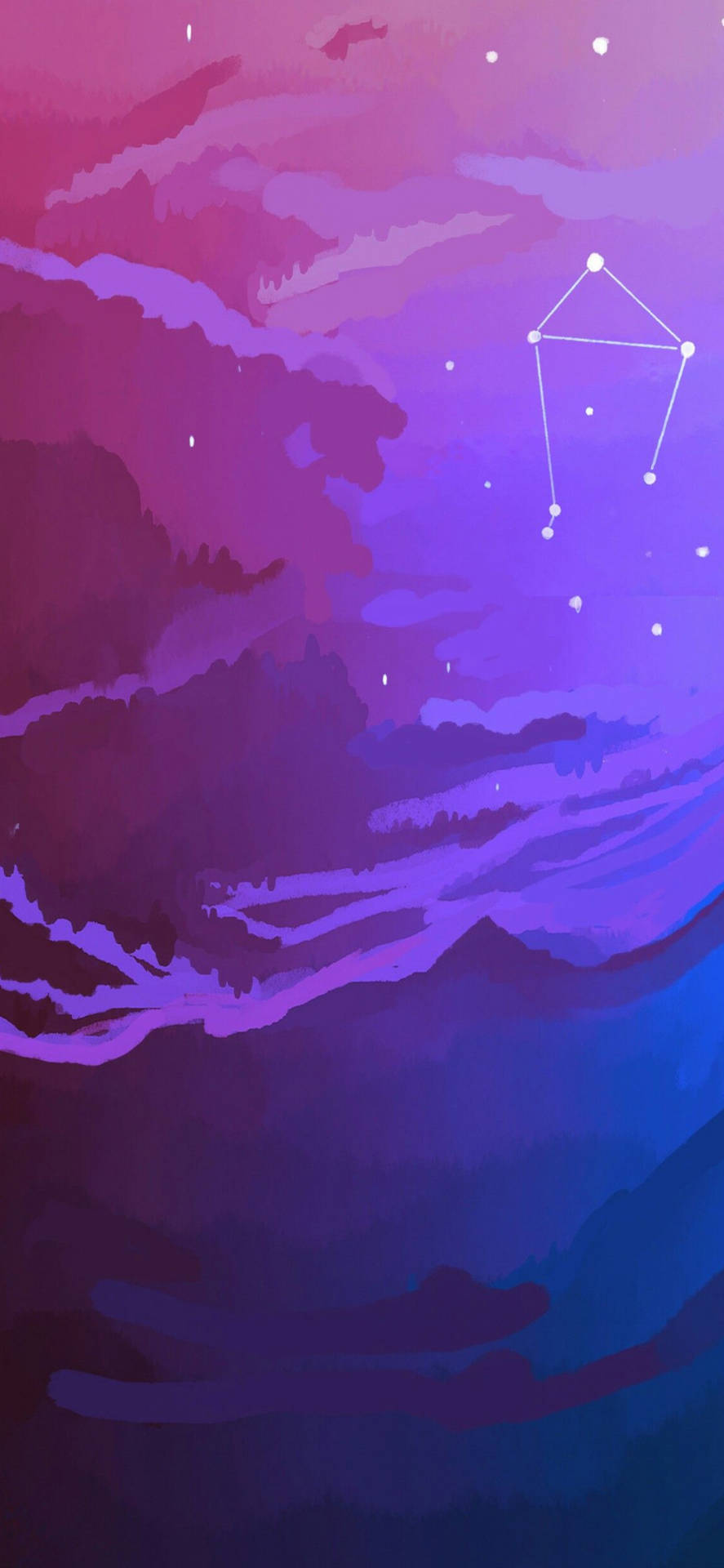 Purple Galaxy Sky Libra Zodiac